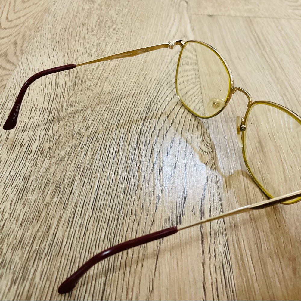 Vintage Laura Ashley Isabelle Burgundy and Gold 54[]17~135 Eyeglasses